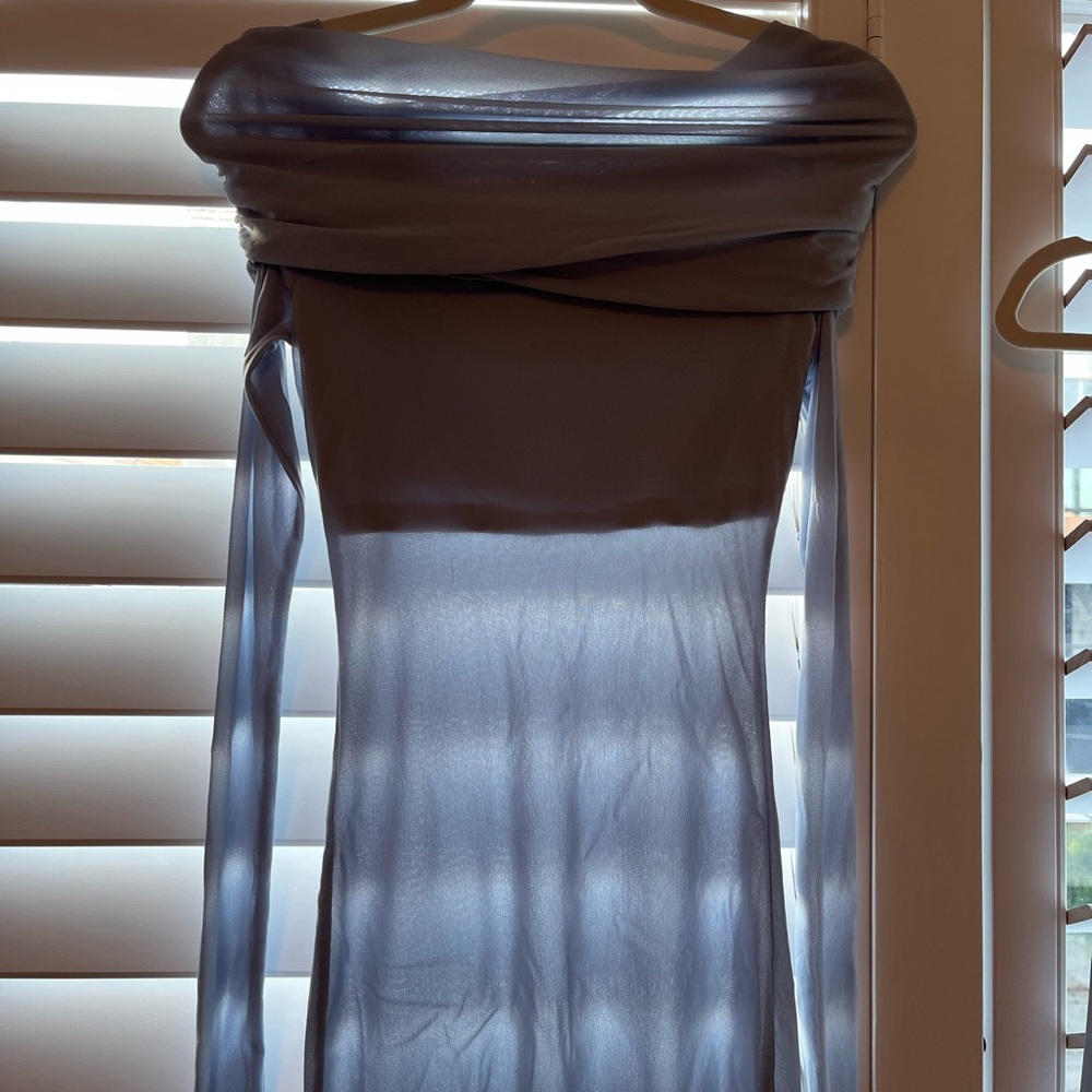 Elegant Off-Shoulder Sheer Dress